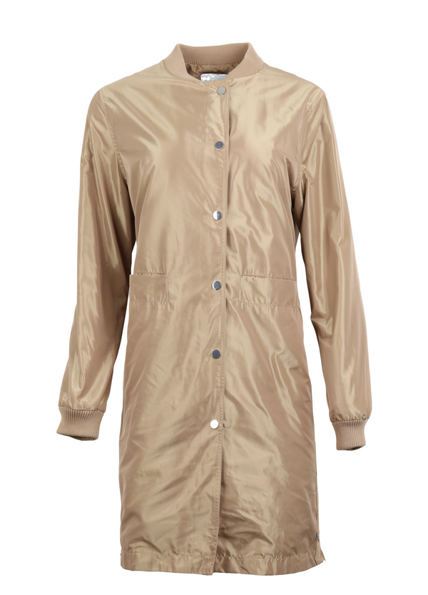 PRE-LOVED Jacket in nylon w. zipper in sideseams - Sand
