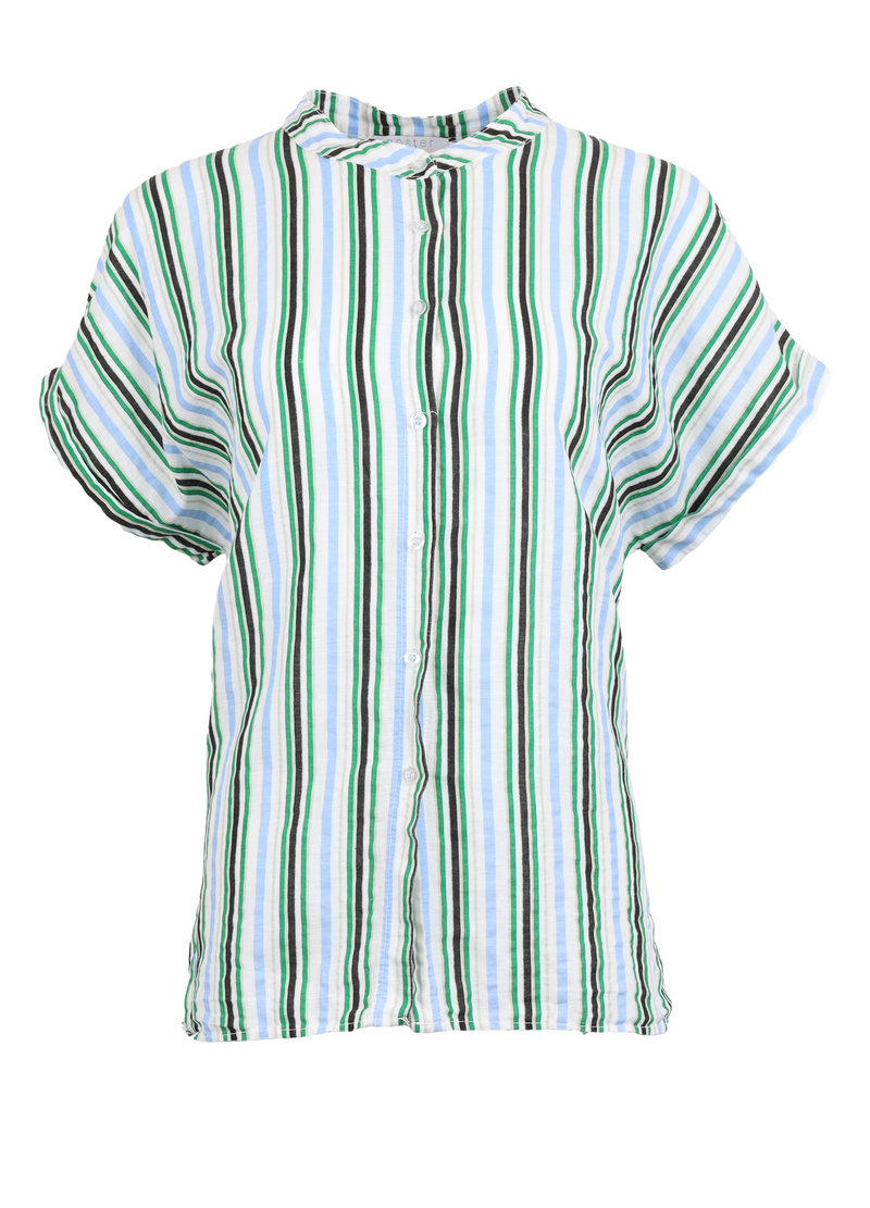 PRE-LOVED Short sleeved shirt w. buttons - Striped