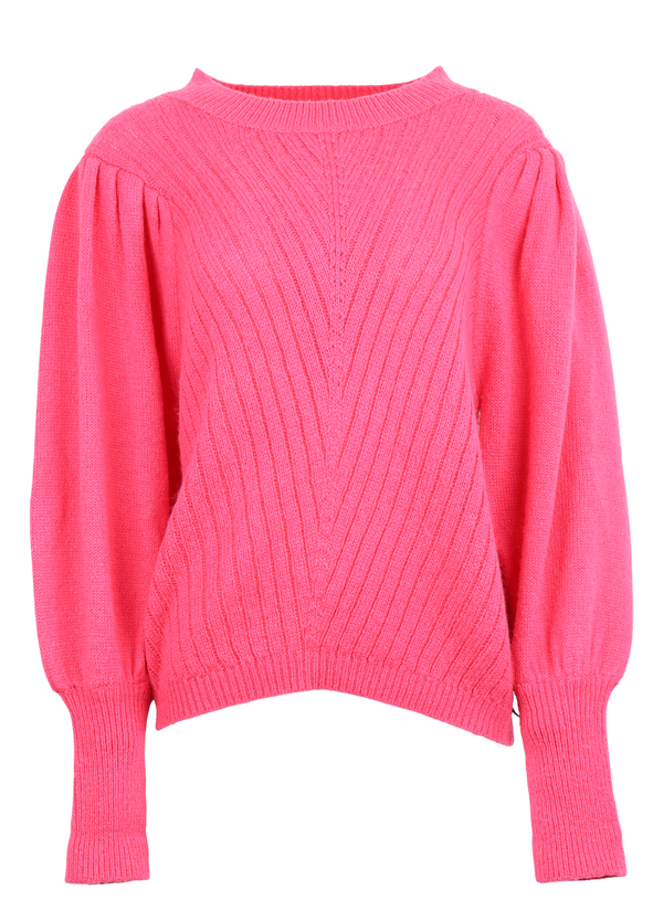 PRE-LOVED  Style Name : Knit w. volume at sleeves - Pink