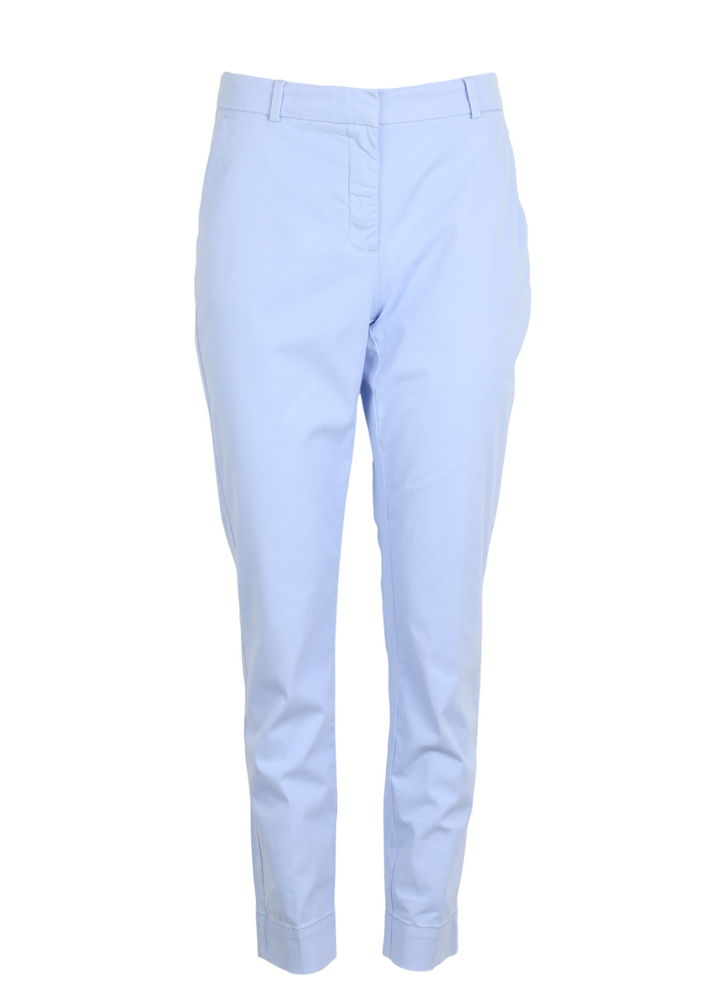 PRE-LOVED Chino pants w. press fold and paspel pockets - LUCIA fit - Snow Blue