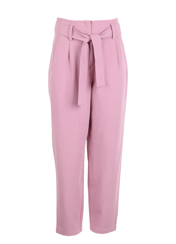 PRE-LOVED BUKSER M. HØJ TALJE OG BÆLTE - ANNA FIT  - Muted rose