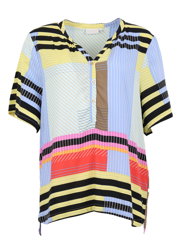 PRE-LOVED Blouse w. buttons in Ecovero Lenzing viscose - Multi