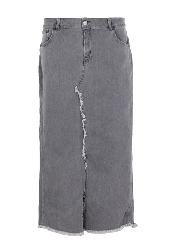 PRE-LOVED DENIM NEDERDEL  - Grey wash