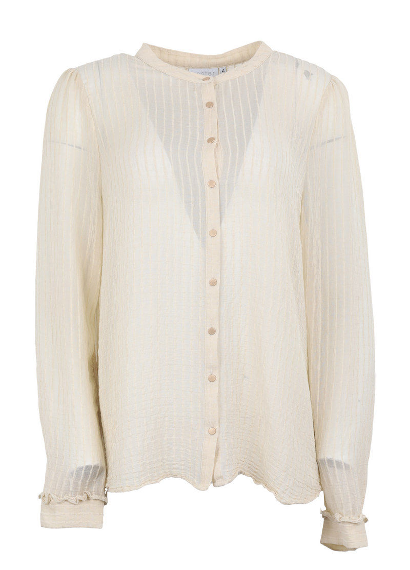 PRE-LOVED Longsleeved shirt w. frill at cuffs - Off white