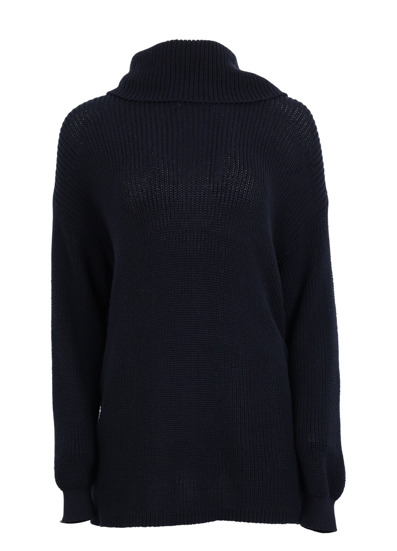 PRE-LOVED Navy knit with roller neck - Navy