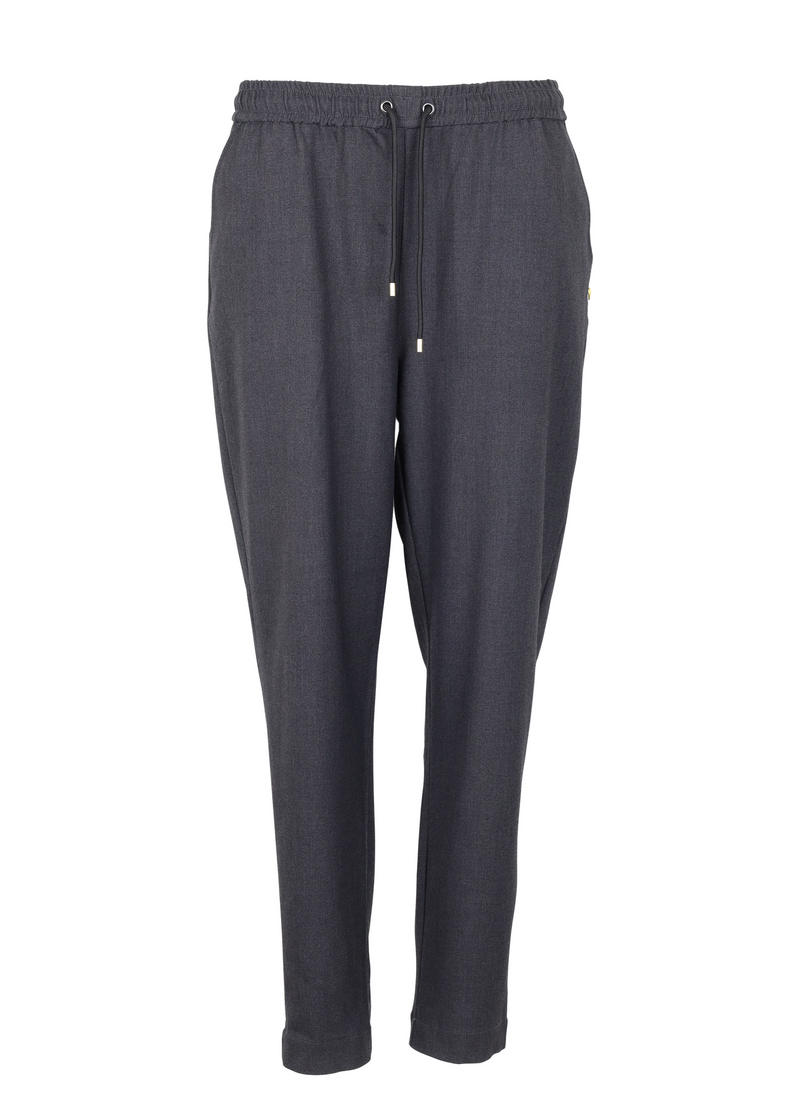 PRE-LOVED BUKSER M. SNØRER OG AFSLAPPET PASFORM - SILLE FIT  - Dark Grey Melange