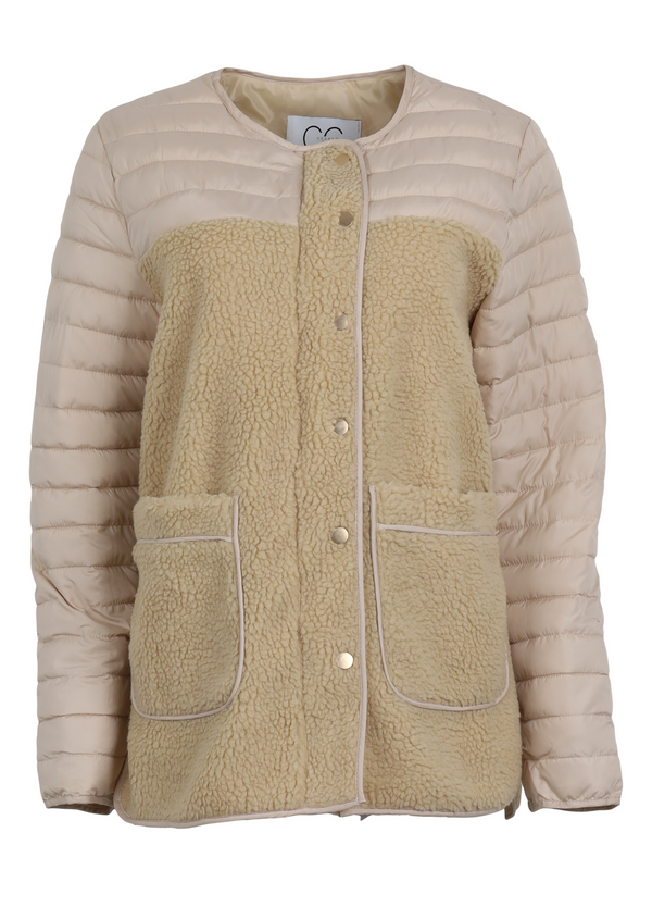 PRE-LOVED CC HEART KORT DYNEJAKKE M. PLYS  - Camel mix