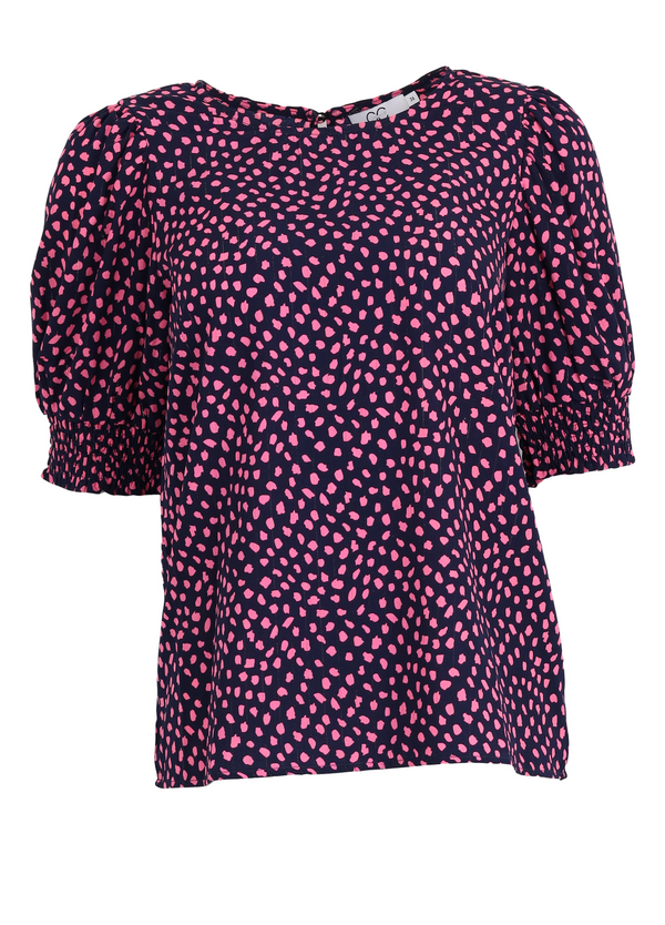 PRE-LOVED CC HEART TOP M. PRINT  - Pink dots