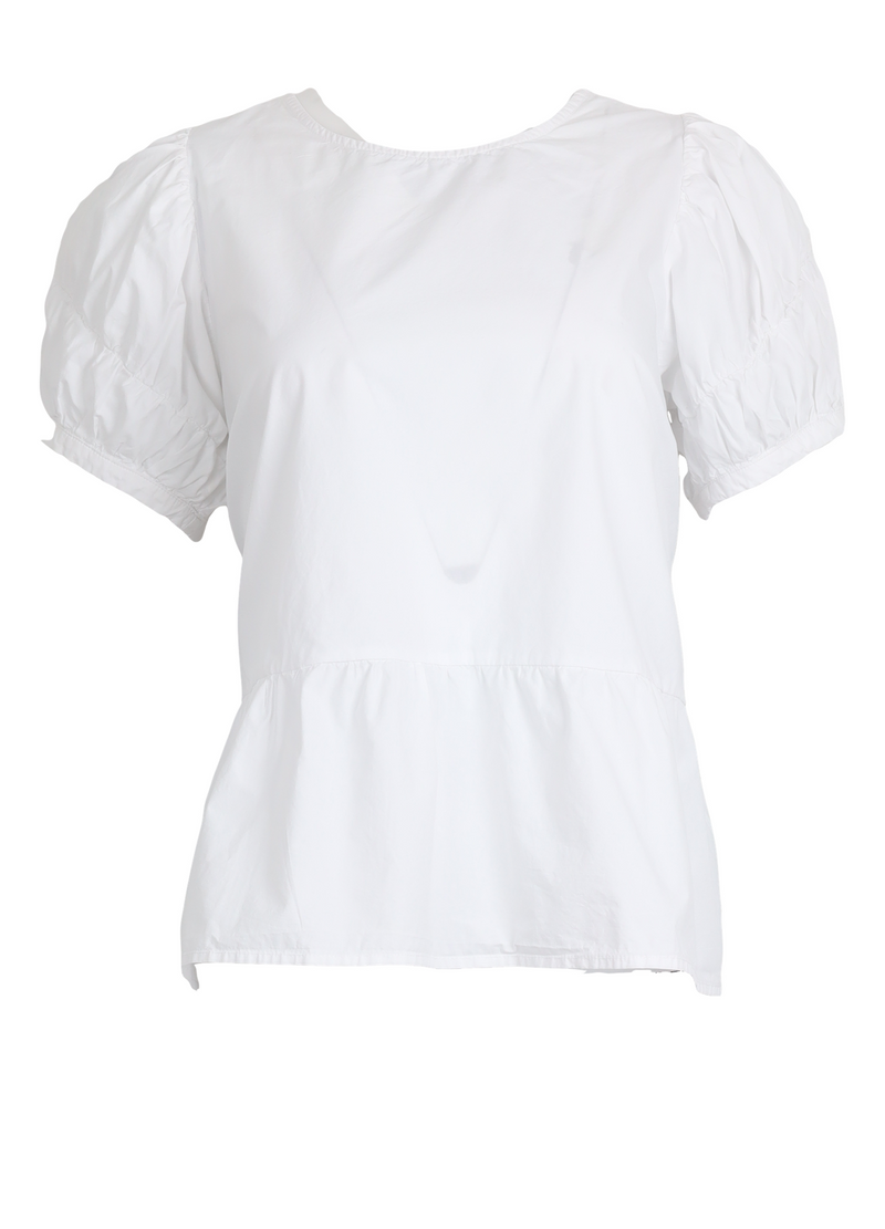 PRE-LOVED Shirt with shortsleeves and volume - White