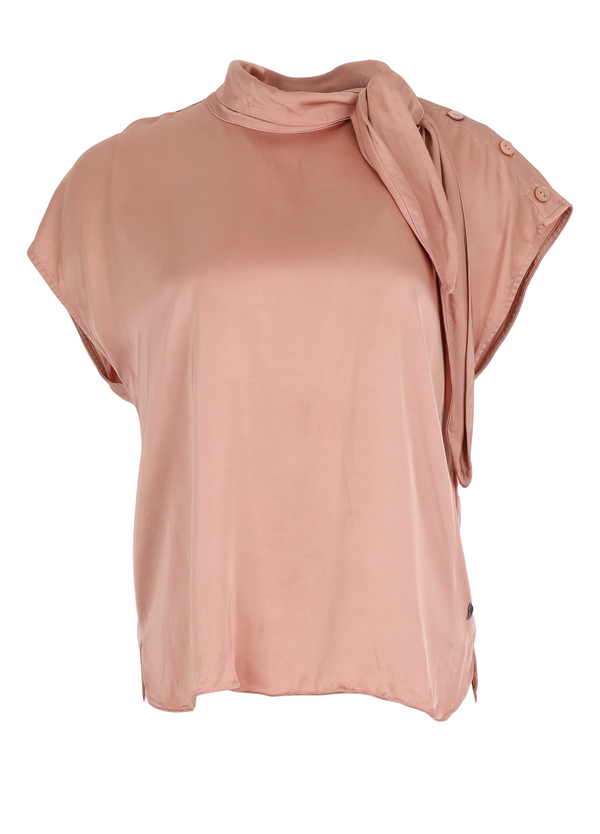 PRE-LOVED TOP M. SLØJFEKRAVE - Rose grey