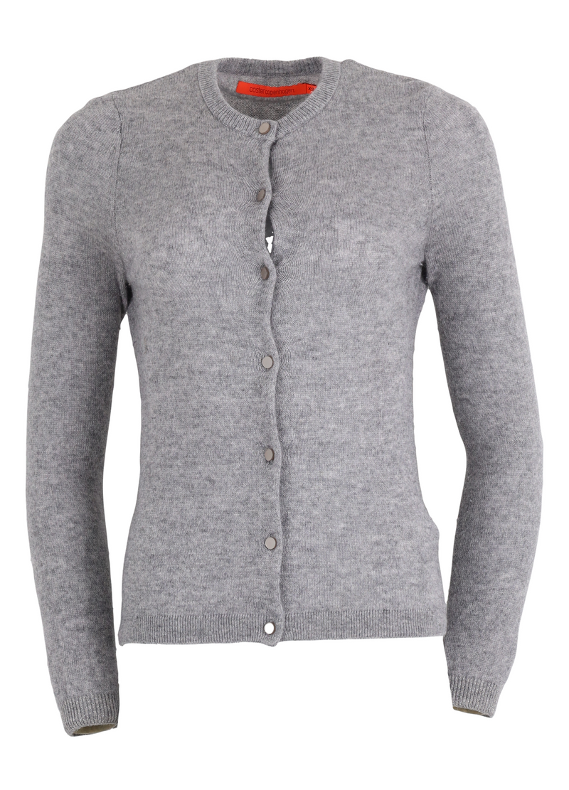PRE-LOVED CC HEART CASHMERE CARDIGAN  - Warm grey