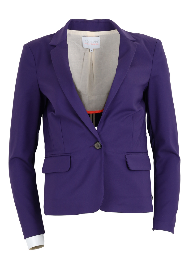 PRE-LOVED CC Heart short blazer (B8200) - Dark Lilac