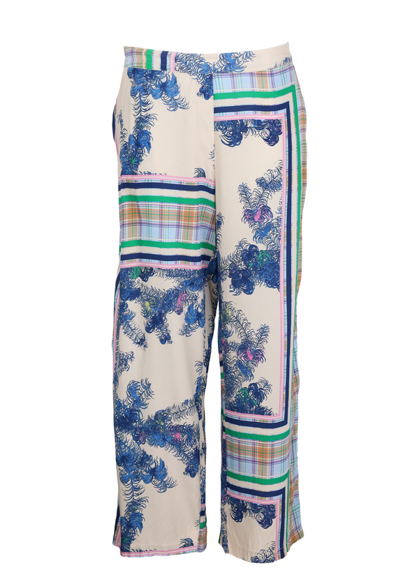 PRE-LOVED Pants with wide legs  - Scarf print