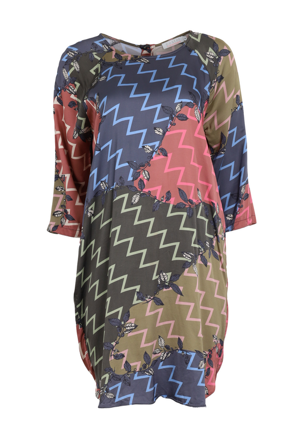 PRE-LOVED KJOLE I ZIG ZAG PRINT  - Zig zag print