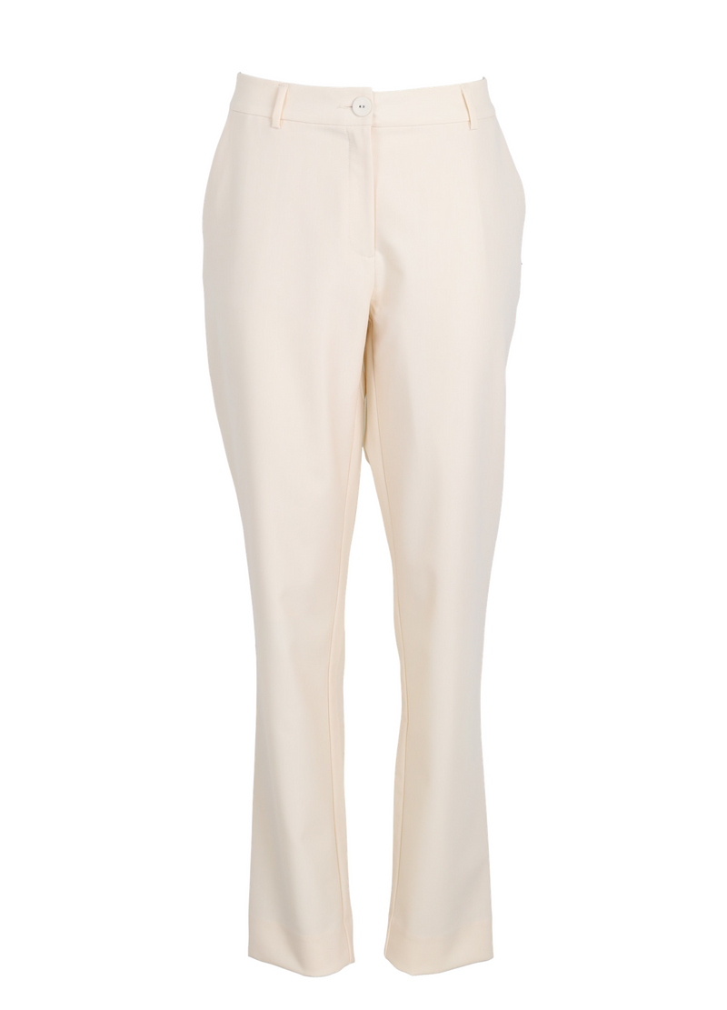 PRE-LOVED BUKSER M. ELASTIK I TALJEN - STELLA FIT  - Creme