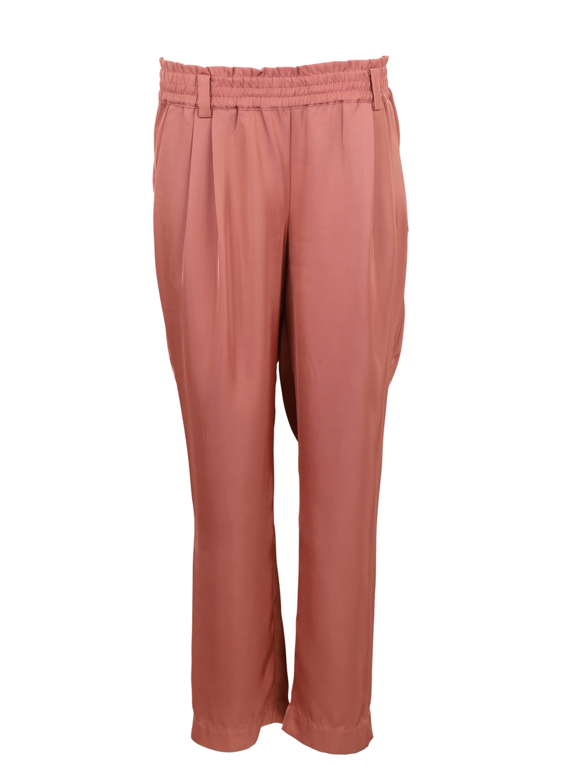 PRE-LOVED BUKSER M. PAPERBAG-TALJE - Apple butter