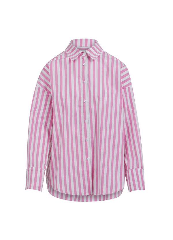 CC Heart CC HEART HARPER OVERSIZED SKJORTE M. STRIBER Shirt/Blouse Pink stripes - 907