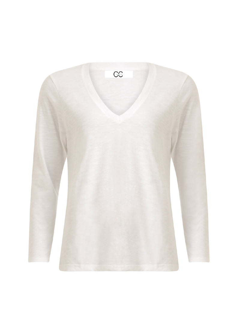 CC Heart CC HEART LANGÆRMET V-HALS T-SHIRT T-Shirt White - 200