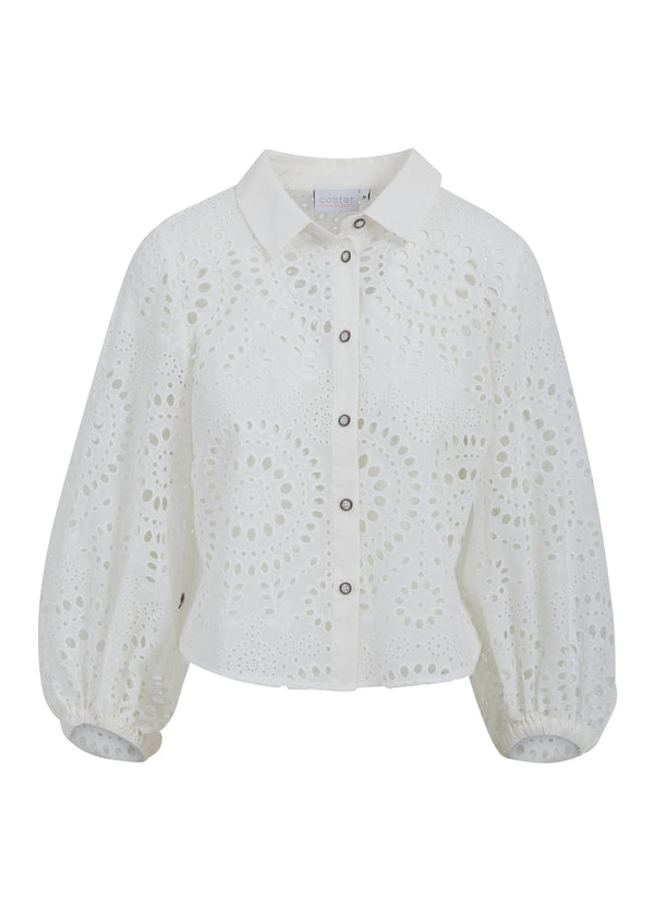 Coster Copenhagen SKJORTE I BRODERI ANGLAISE Shirt/Blouse White - 200