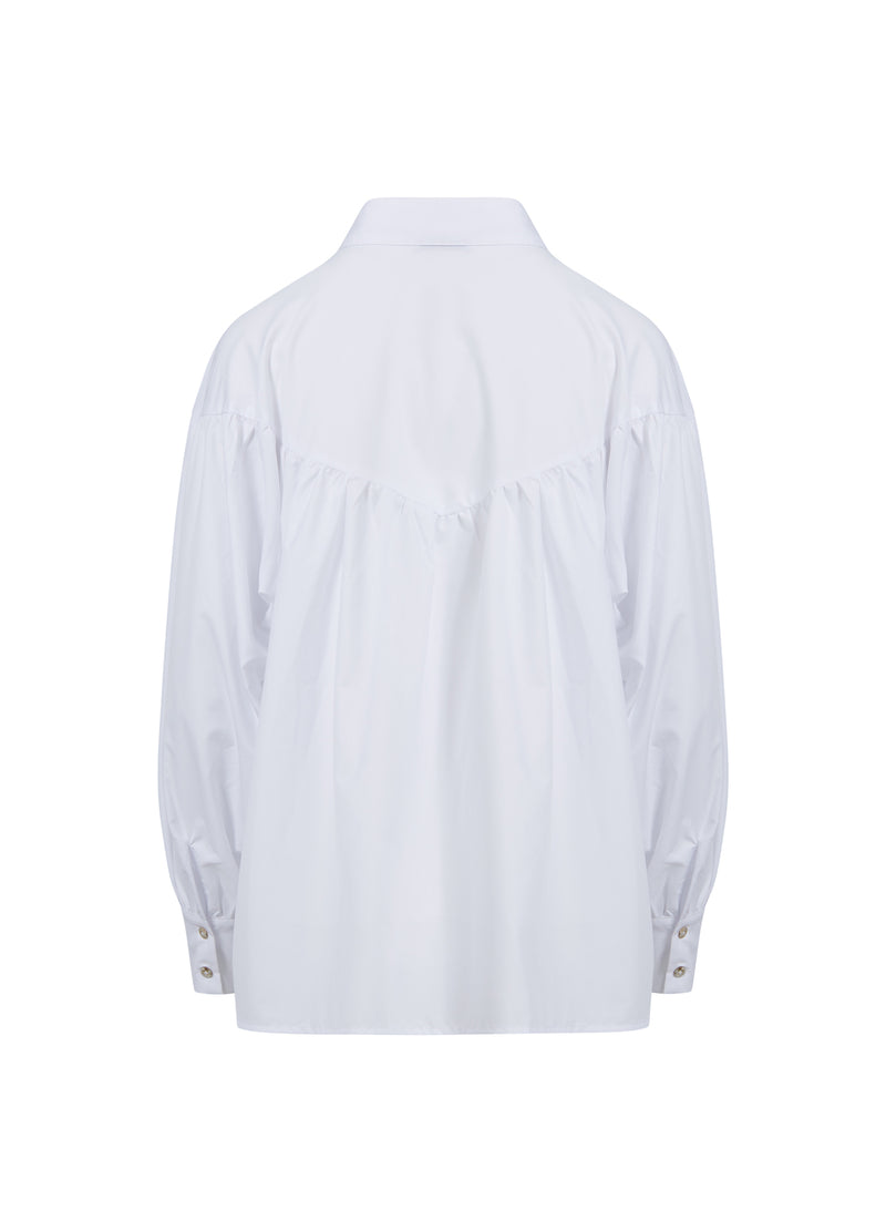 Coster Copenhagen SKJORTE M. BOKSET PASFORM OG BRODERINGER Shirt/Blouse White - 200