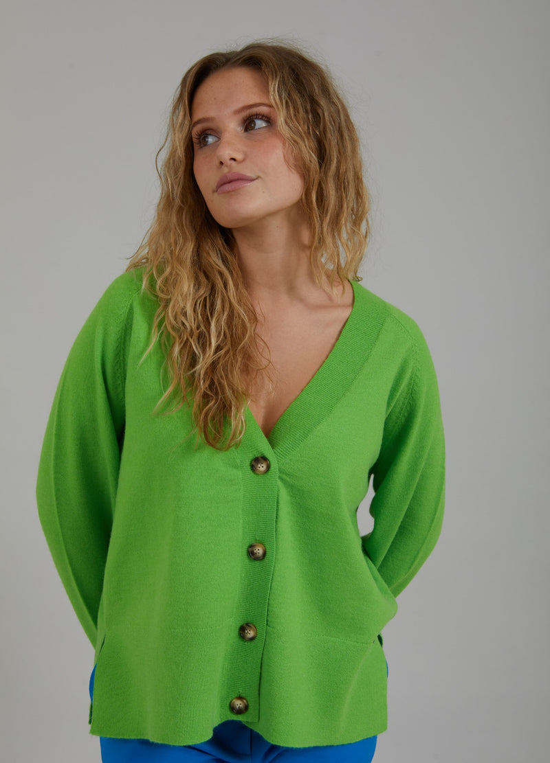 Coster Copenhagen STRIKCARDIGAN Knitwear Flashy green - 459